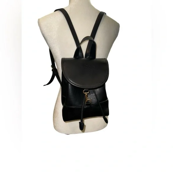 Black Backpack Purse Small Vegan Leather #D - Picture 1 of 5